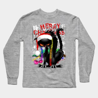 Evil Black Cat VS Christmas Tree Long Sleeve T-Shirt